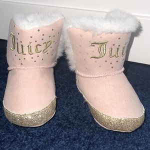 NWOT Juicy Couture (2M) Pink & Gold Boots